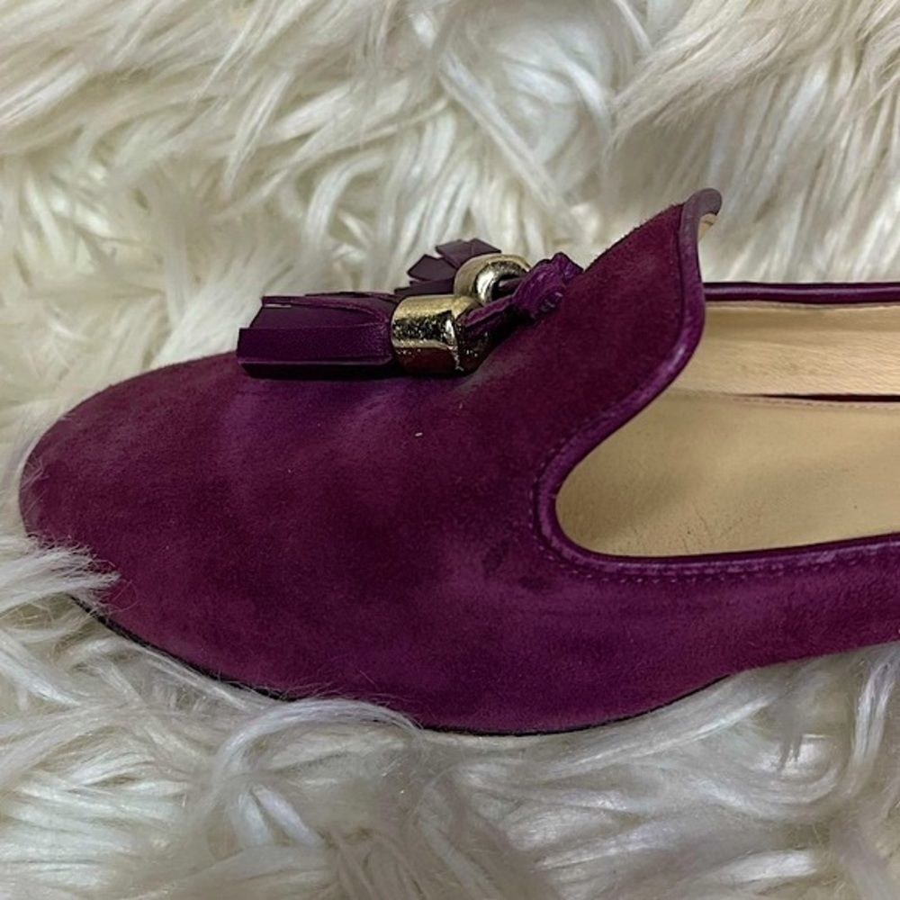 Vero Cuoio Purple Red Suede Slip On Flats with Tasle​​​ - Picture 14 of 15